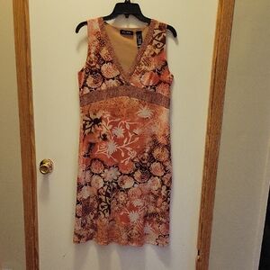 Liz Claiborne (axcess) Floral Midi Dress - Brown and Cream